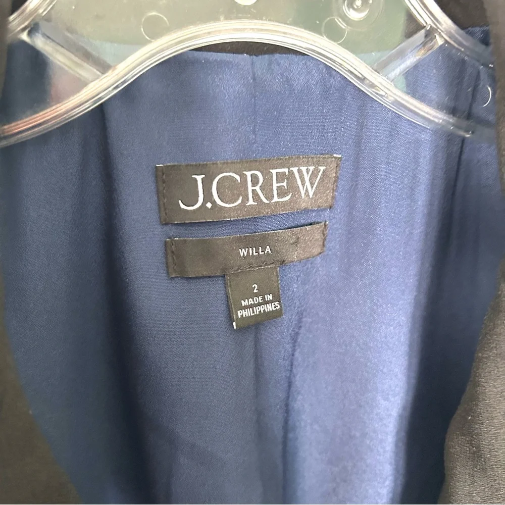 J. Crew Women's Black City Crepe Willa Blazer‎ in Size 2